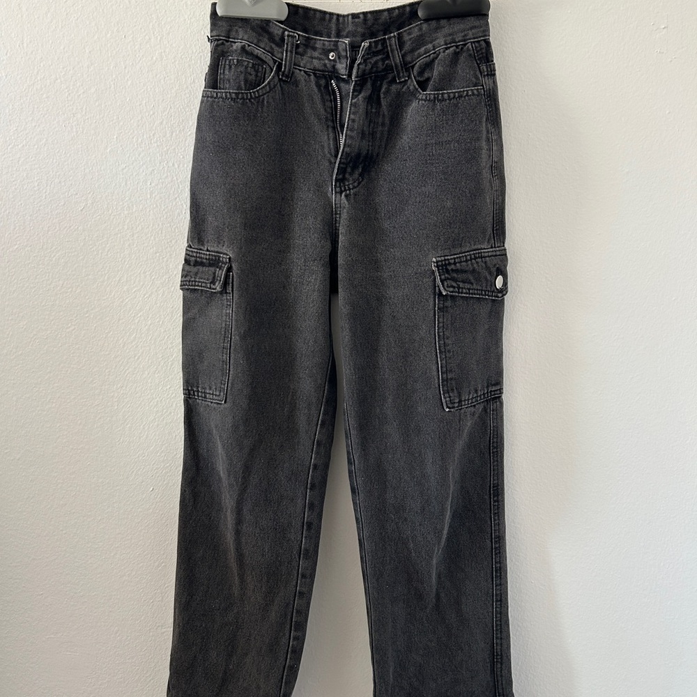 Black Cargo Jeans